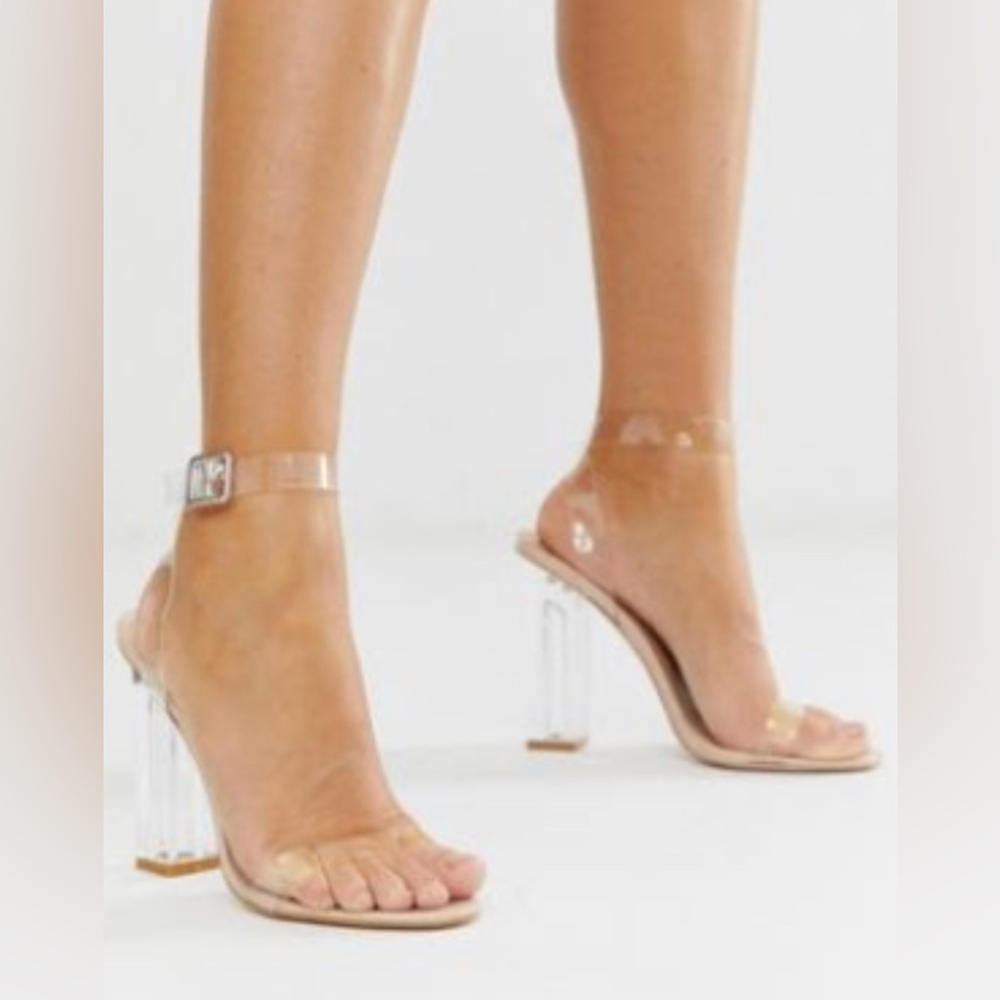 COPY - Clear heels,size 5., Heel height is 4.5 inches.